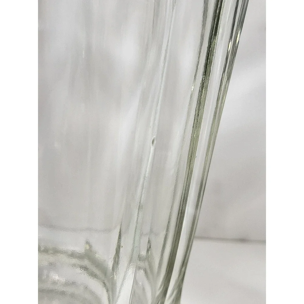 Vintage Style Clear Glass Apothecary Jars with Lids Set of 2 Paneled Canisters